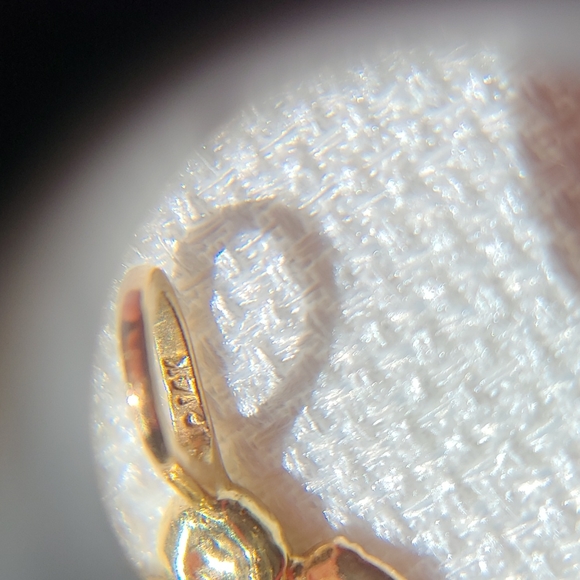 14k gold nugget pendant with pear shaped CZ, a sizable beauty! - Picture 6 of 9